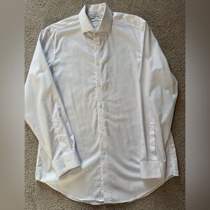 Calvin Klein Men's White Spread-Collar Dress Shirt